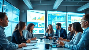 Explore effective strategies for competitive intelligence analysis with professionals collaborating in a modern office.