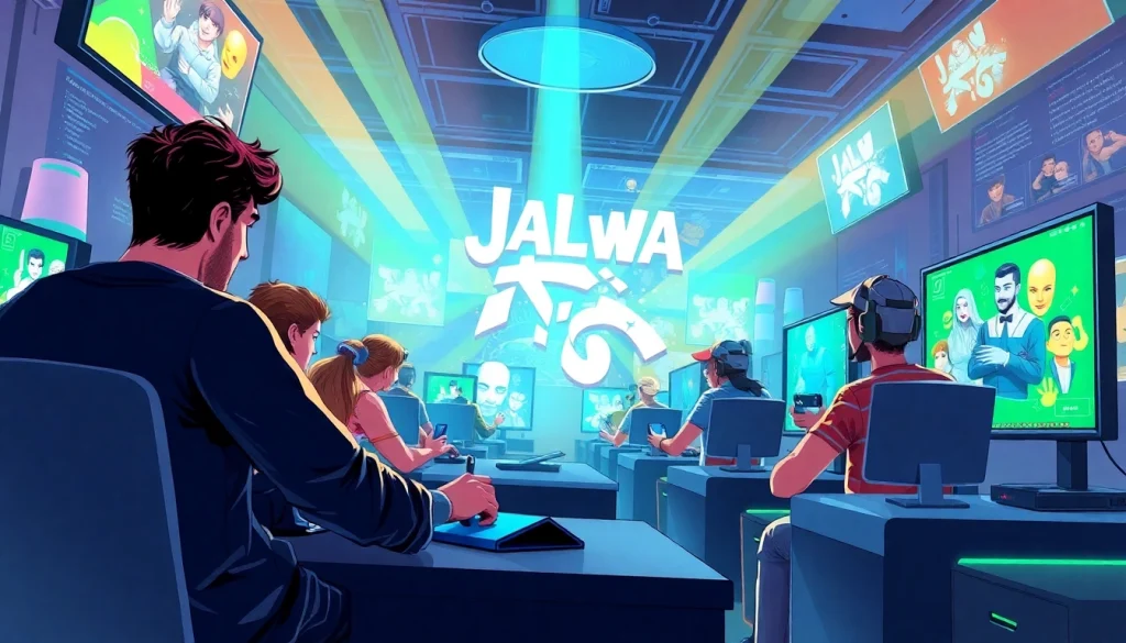 Players enjoying the Jalwa game with excitement and competition in a vibrant setting.