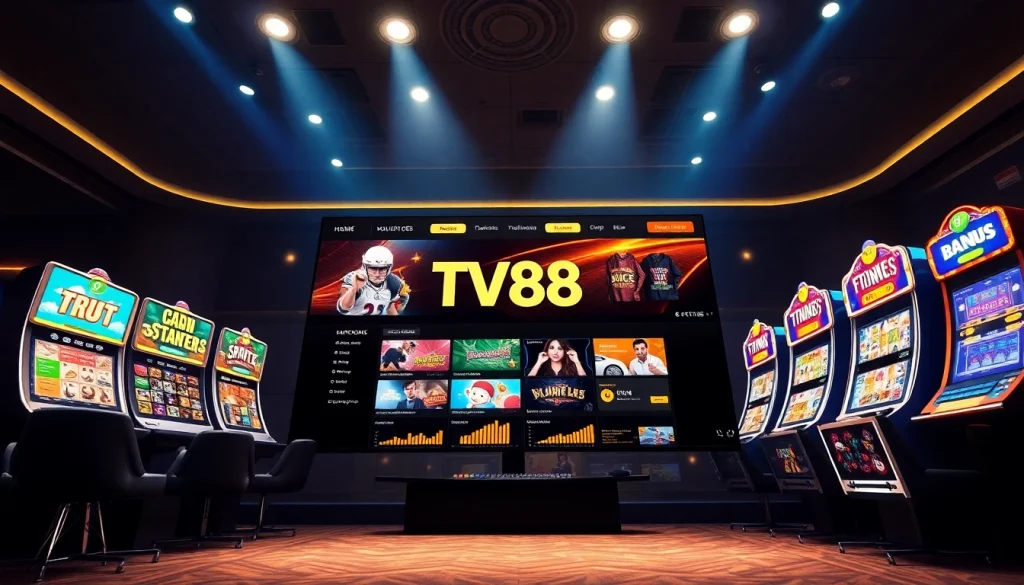 TV88 homepage showcasing trusted online gambling experience with games and promotions.