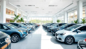 Explore certified used cars displayed in a modern showroom with detailed features highlighted.