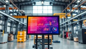 Showcasing a high quality lcd screen with vibrant colors and clarity in a modern industrial environment.