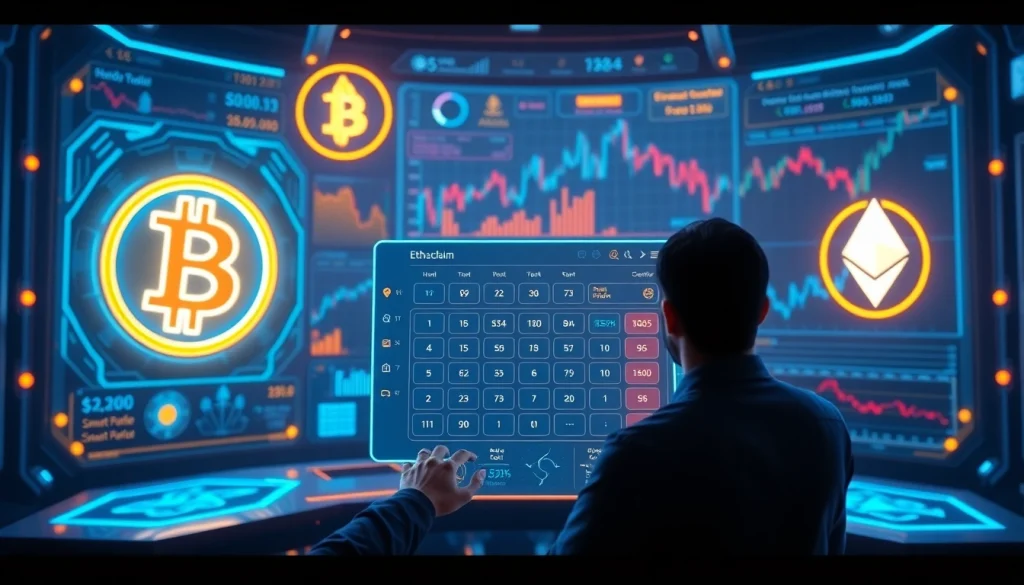 Calculator interface analyzing cryptocurrency trades and blockchain data in a secure digital environment.
