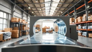 Efficient shrink tunnel machine ensuring secure packaging for various products.