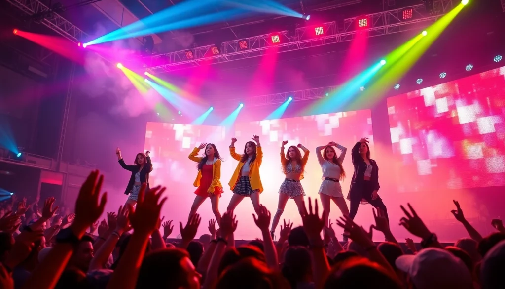 Experience the excitement of live performances at https://www.kpopangel.com with dynamic K-Pop idols on stage.