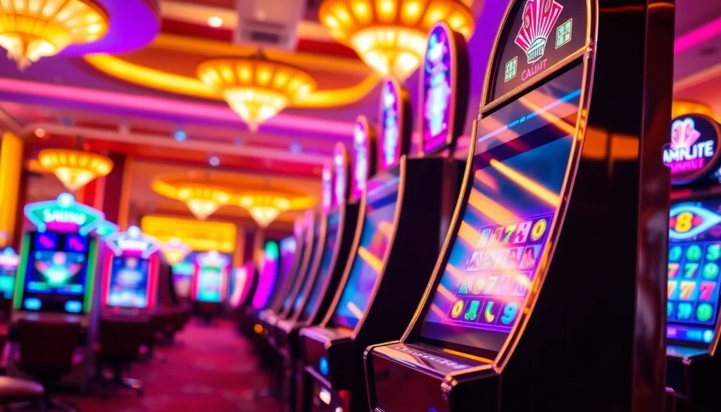 Menggandeng kecanggihan sayapbola slot di kasino dengan efek cahaya neon cerah.