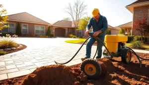 Mudjacking Roseburg technician expertly performing residential mudjacking services.