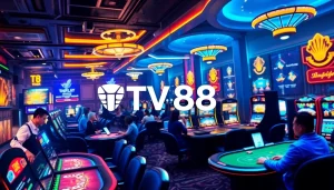 TV88 logo in a dynamic online gaming environment highlighting safety and excitement.