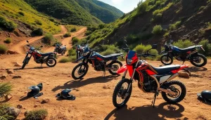 Explore thrilling off-road motorcycle adventures at https://relevance.com.ua with vibrant bikes in rugged landscapes.