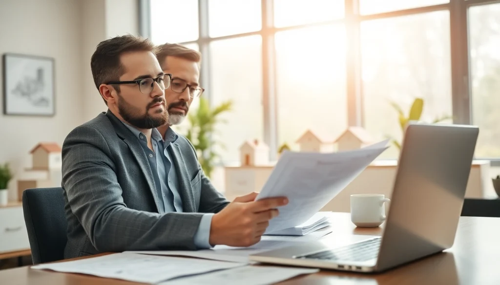 Bewertung von Immobilien auf https://frankfurt-immobilie-bewerten.de mit einem Fachmann in einem modernen Büro