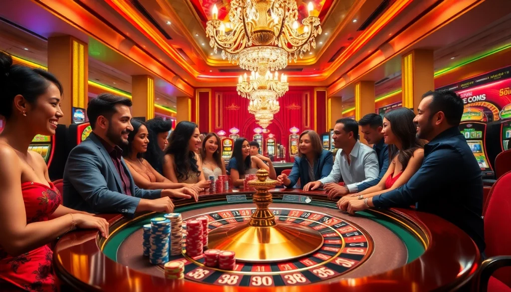 Players enjoying a game at a casino while experiencing the excitement of 79king có.