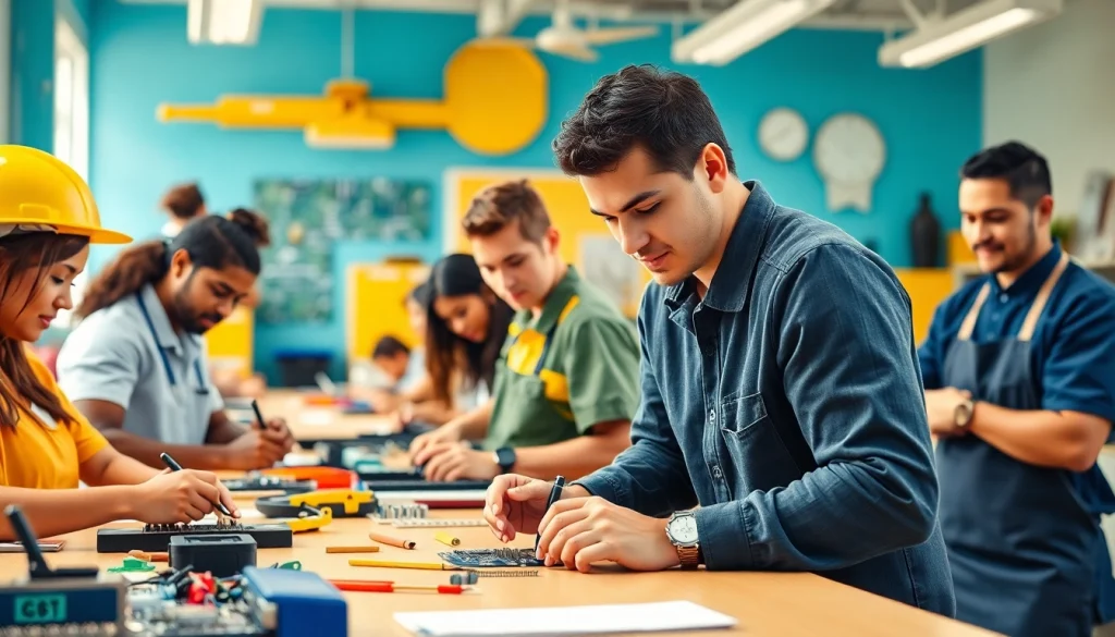 Students training at trade schools in Hawaii, showcasing hands-on skills and vibrant learning.