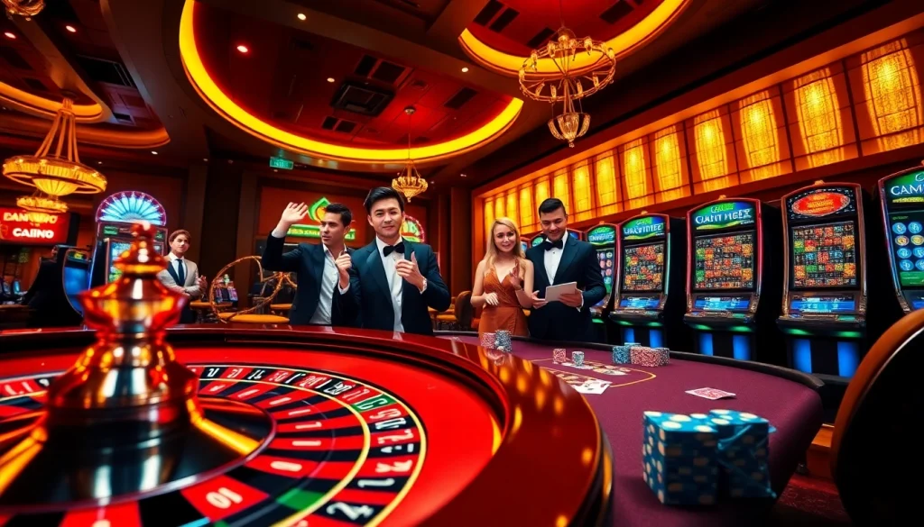 Experience excitement at SN888's luxury casino atmosphere with vibrant gaming action.