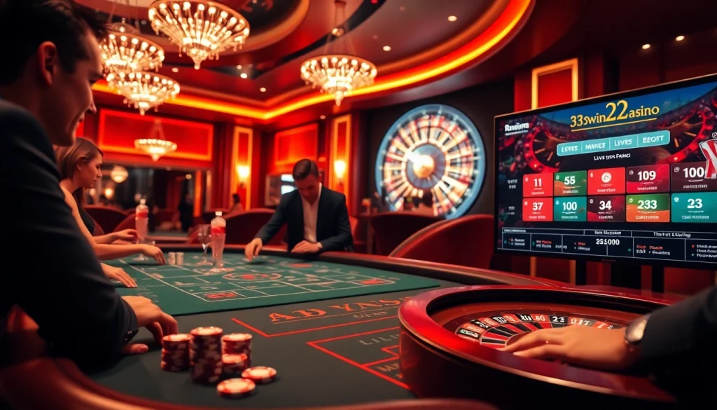 Experience exhilarating gameplay at 33win 2 with a lively casino atmosphere and players in action.