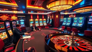 Engaging casino scene showcasing the excitement of online gameplay at https://88clb.courses/ with poker, roulette, and slotted games.