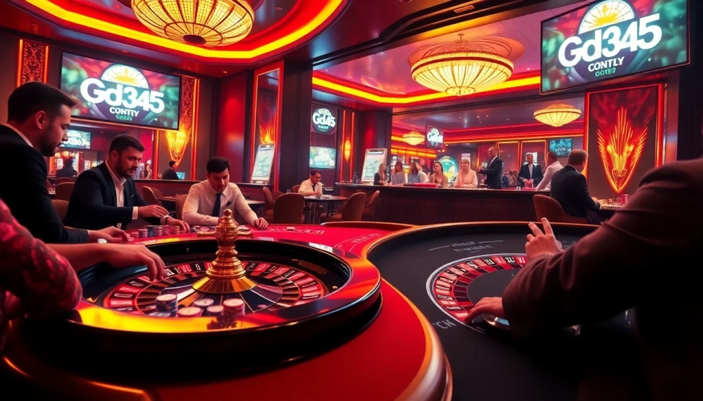 Players at the poker table celebrate a win at God345 casino.