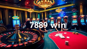 Players experiencing the thrill of 789 win at a luxurious casino table with roulette and poker.