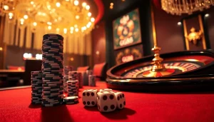 GG88 casino ambiance featuring poker tables and chips in an elegant setting.