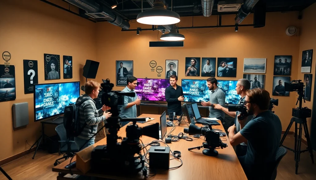 Engaging professional team at a Video Production Company Calgary collaborating on creative projects.