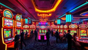 Experience excitement at OK789's vibrant slot machines, showcasing thrilling casino action.