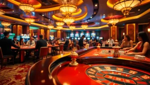 Experience the excitement of nhà cái f168 with players engaging at a vibrant casino table.