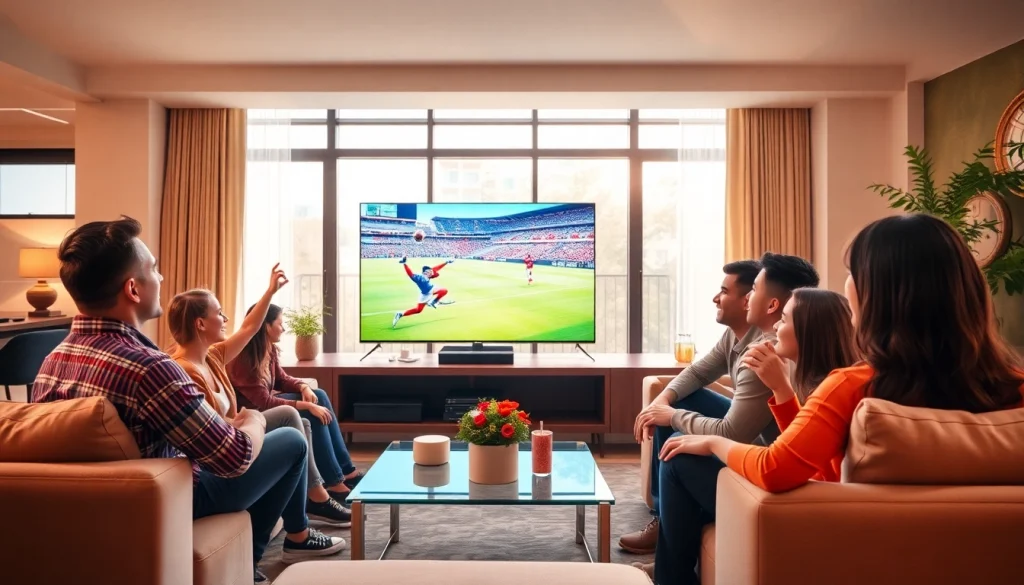 Engage with entertainment on https://bosstv.ca in a vibrant living room filled with joy.