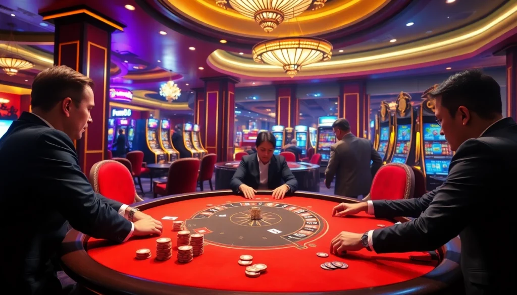 Experience thrilling poker action at Fun88's luxurious casino tables.
