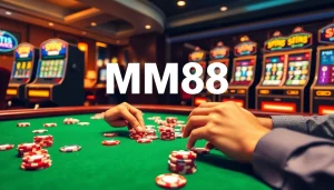 Gamble strategically at MM88 with vibrant casino tables and sports betting excitement.