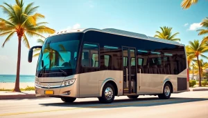 Experience premium transport with https://miamicharterbus.com's modern charter bus in a scenic Miami setting.