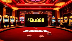 Experience the excitement of Bu88 online casino with vibrant gaming visuals and luxury.