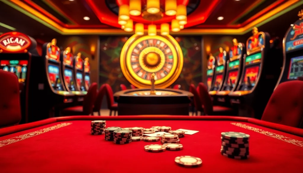 Playing at KJC.COM's luxurious casino with vibrant tables and exciting games.