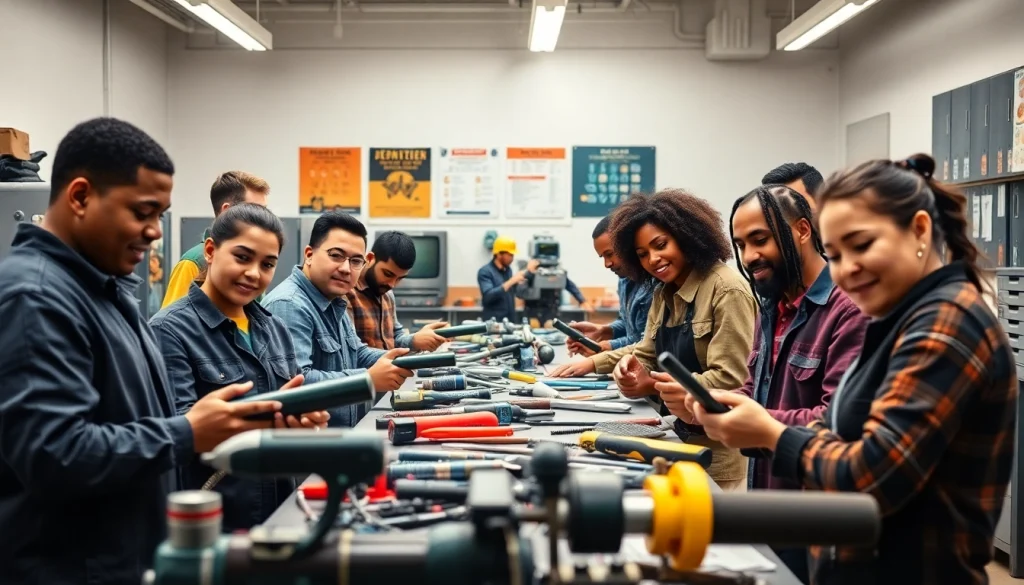Students at a Trade School Tennessee collaborating in a hands-on training environment.