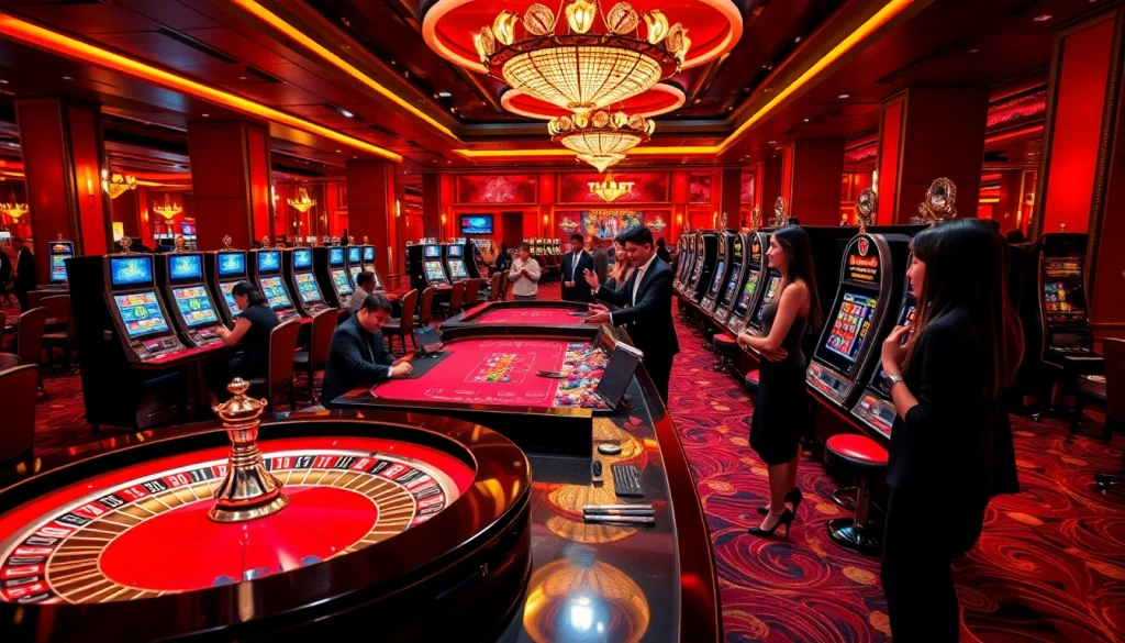 Exciting gaming action at THABET with vibrant tables and engaging dealers.