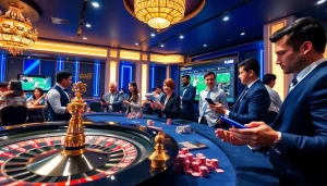 Gambling experience at Fun88 online casino featuring poker chips, roulette wheel, and betting interface.