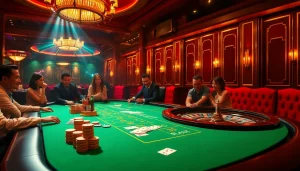 Nohu-themed casino scene showcasing players at a vibrant roulette table with lively action.