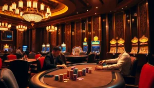 Experience the excitement of gambling in style at https://mm88.sh/ with our luxurious poker game setup.