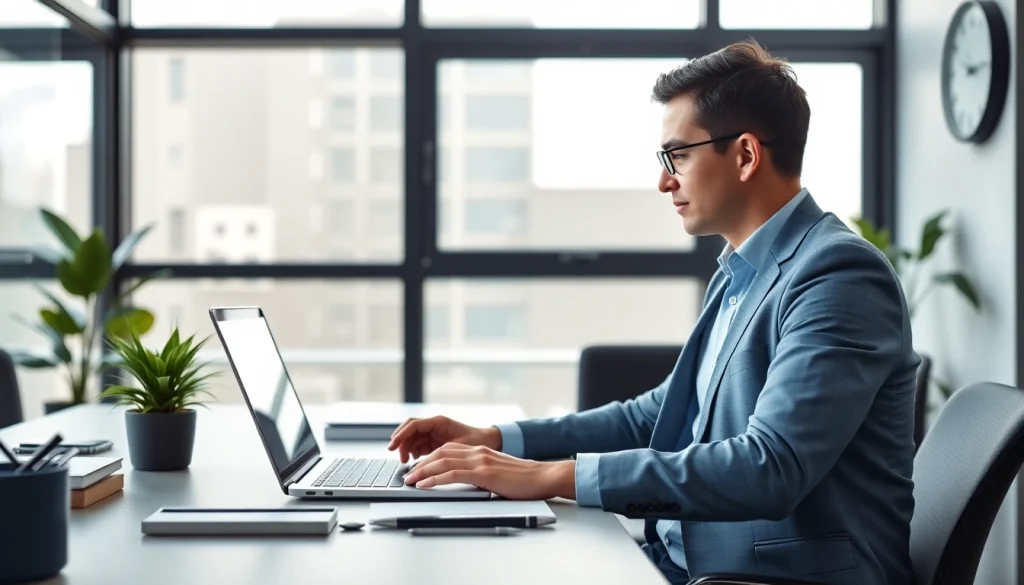 WPS下载: Professional workspace with WPS Office software downloading on a laptop.