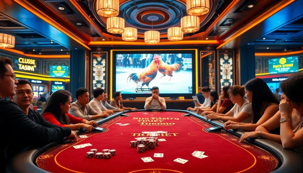 Experience the excitement of đá gà trực tiếp thomo in a luxurious casino setting.