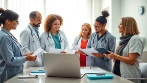 An insightful discussion on Oral Weight Loss Treatments among healthcare professionals in a welcoming clinic.