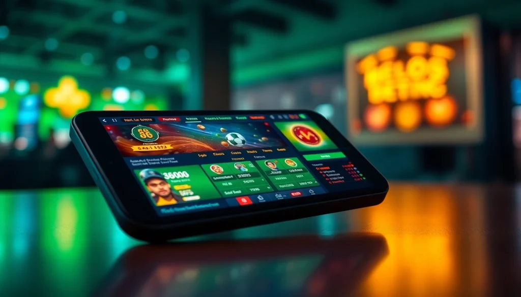 Hello88 interactive online betting app displayed on a smartphone in a modern setting.