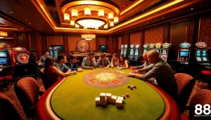 Experience the thrill of casino games at ww88 with vibrant poker action and luxurious surroundings.