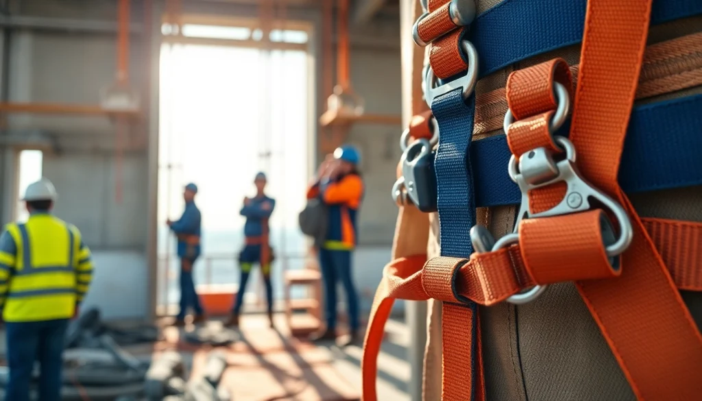 Efficient use of Fallskydd och säkerhetsutrustning during construction work for safe height operations.