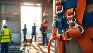 Efficient use of Fallskydd och säkerhetsutrustning during construction work for safe height operations.