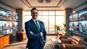 Showcasing a real estate professional in an elegant office, demonstrating expertise in the Real Estate market.
