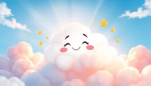 Découvrez la marque iletaitunnuage.fr avec une illustration d'un nuage créatif et coloré.