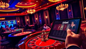 Experience shbet's vibrant casino gaming with roulette and poker tables, radiating excitement.