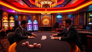 Experience thrilling gameplay at Bin88 with a lively poker game and luxurious casino ambiance.