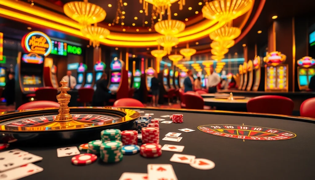 Experience the excitement of mg188s.com with high-stakes casino gameplay featuring vibrant tables and slot machines.