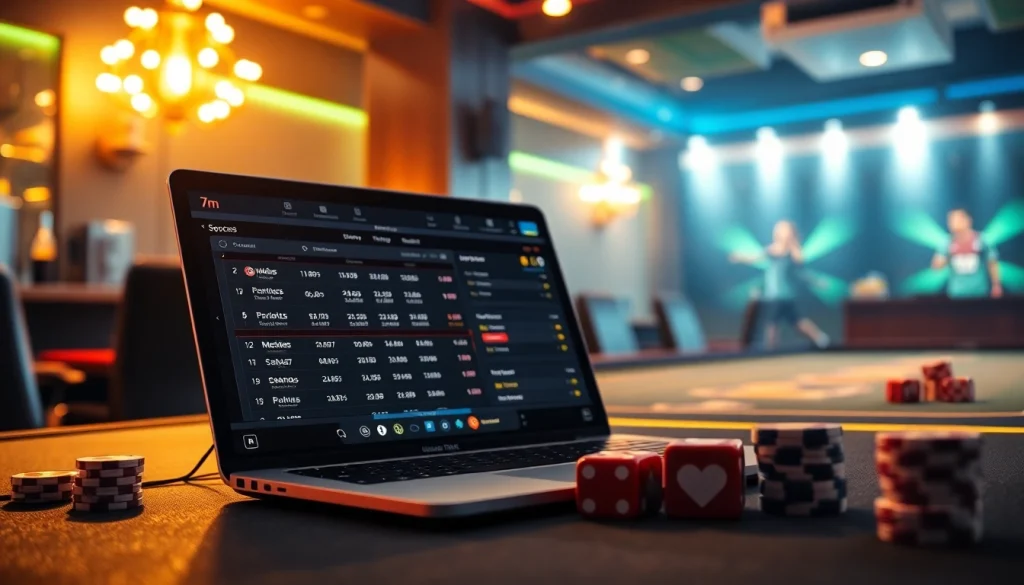 View the interactive 7m online sports betting interface with vibrant soccer odds and gaming elements.