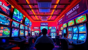 Experience online gaming excitement with XX88.XYZ in a vibrant casino scene.