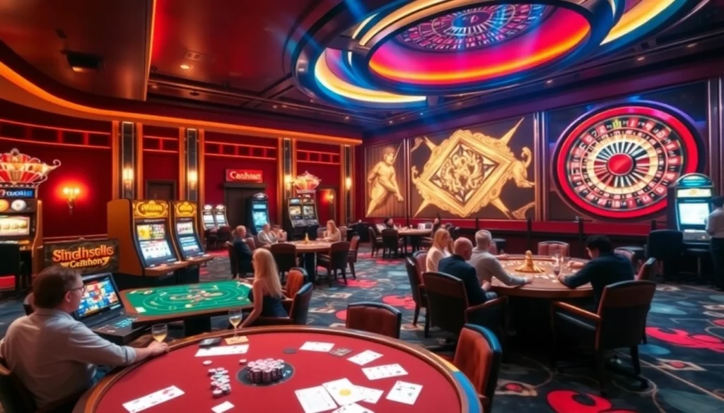 Experience the thrill of GO8 gaming with vibrant casino tables and exciting slot machines.